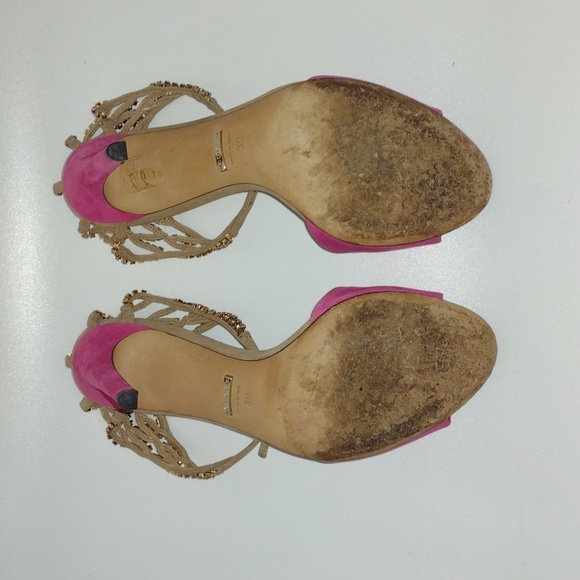 SOLD 💔 Gucci Rhinestone Pink Chainlink Heels - Picture 13 of 16